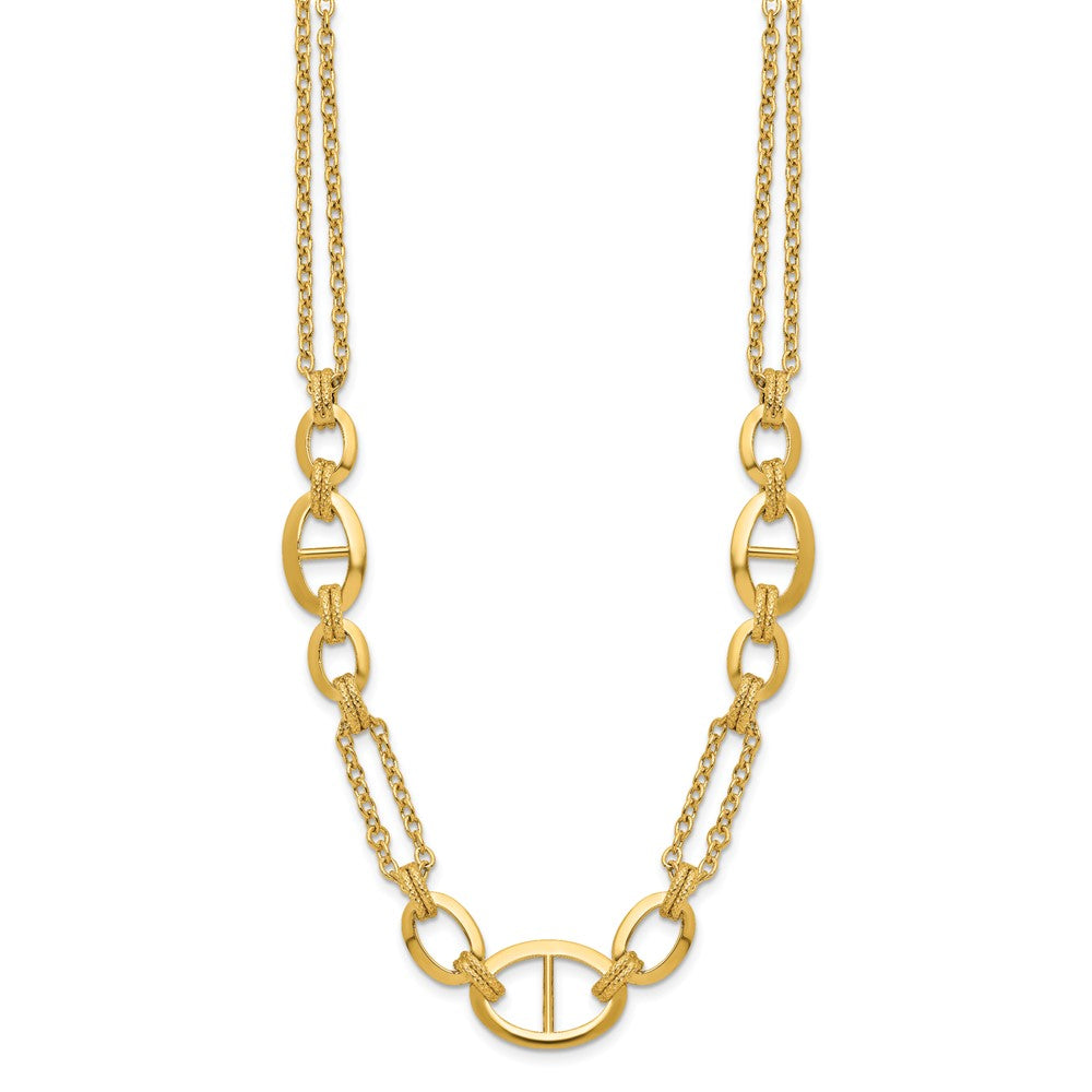 14K Polished Multi-strand Fancy Link Necklace