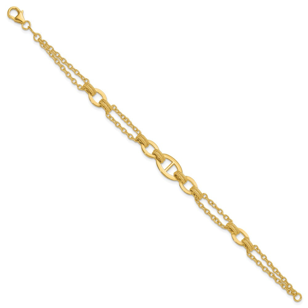 14K Polished Multi-strand Fancy Link Bracelet