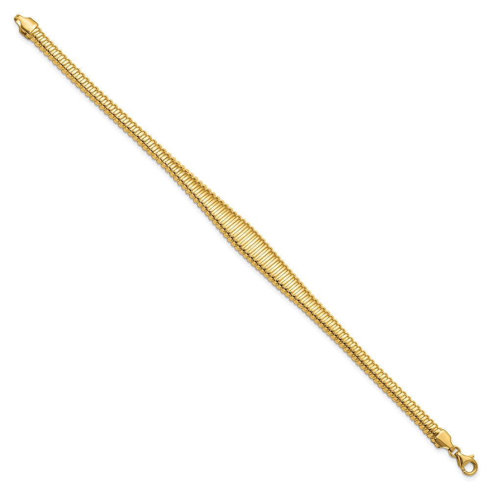 14K Polished and Grooved 4 to Graduated Bracelet