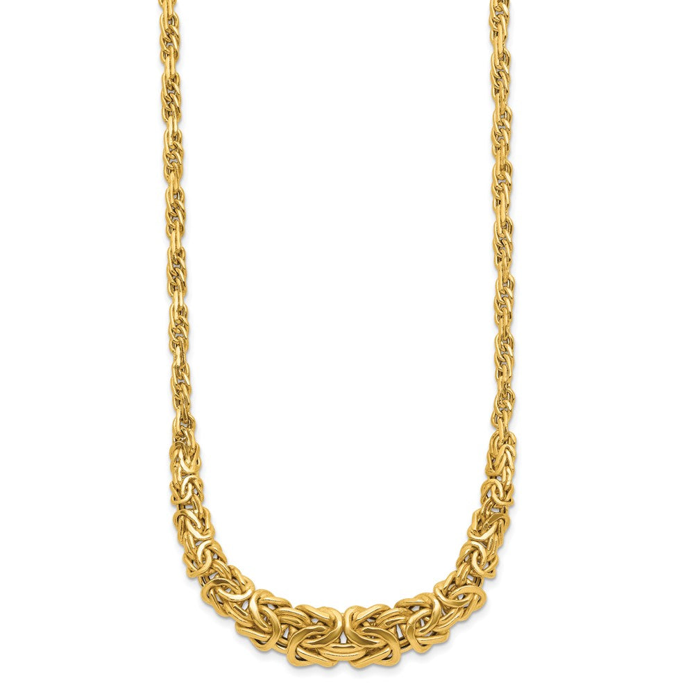 14K Polished Byzantine Graduated Necklace