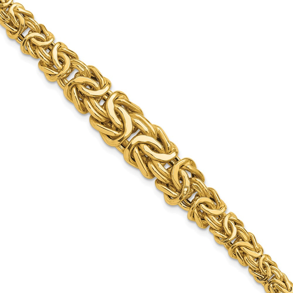 14K Polished Byzantine Graduated Bracelet