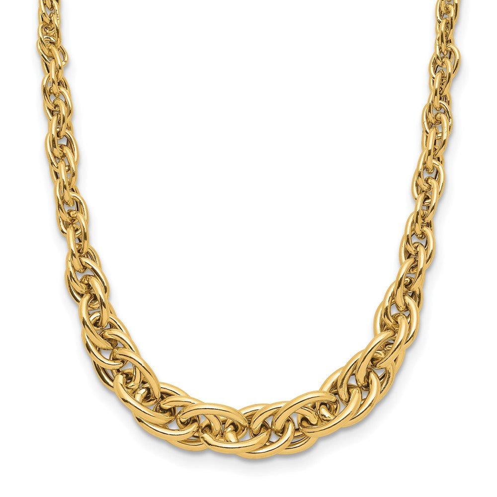 14K Polished Graduated Fancy Link Necklace