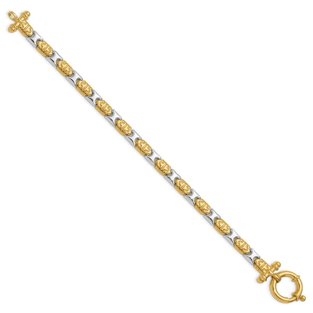 14K Two-tone Polished Fancy Link Bracelet