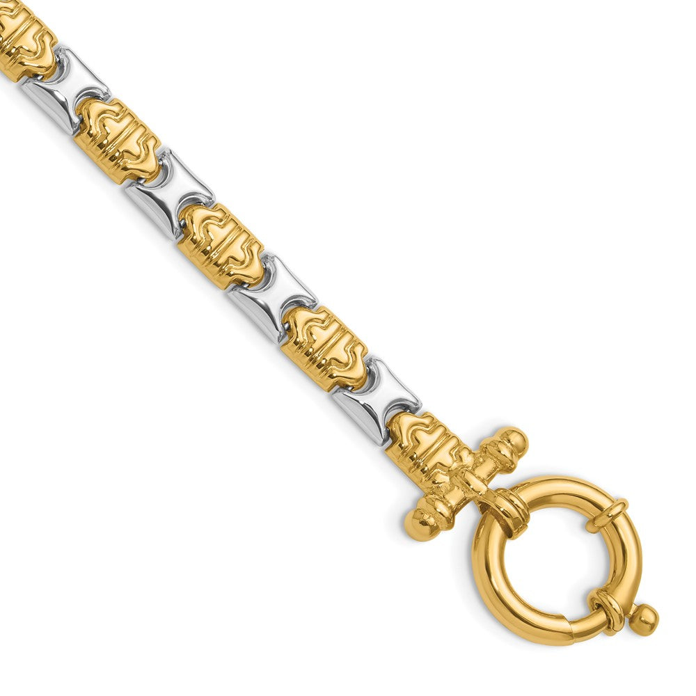 14K Two-tone Polished Fancy Link Bracelet