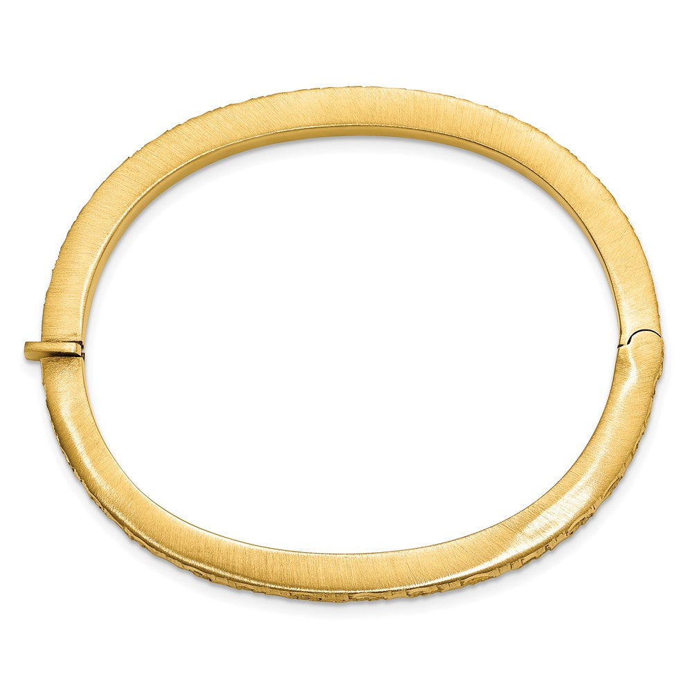 14K Polished and Diamond-cut Bangle