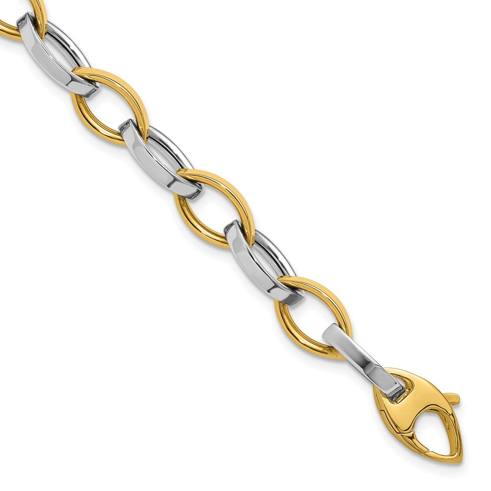 14K Two-Tone Polished Link Bracelet