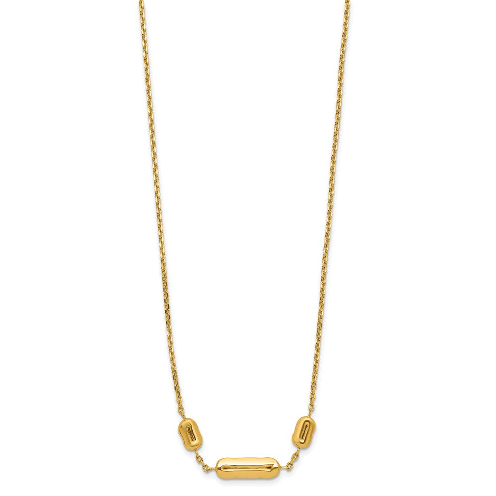 14K Polished Fancy Link with ext. Necklace