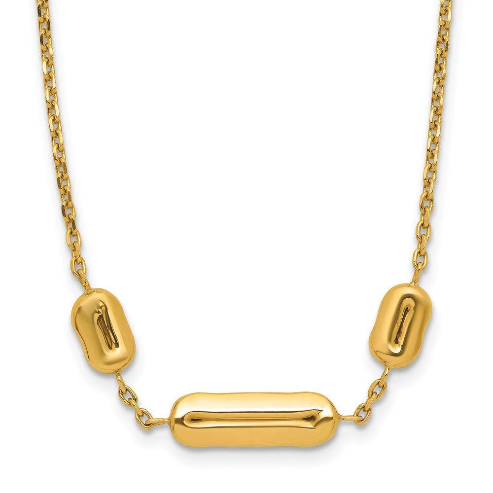 14K Polished Fancy Link with ext. Necklace