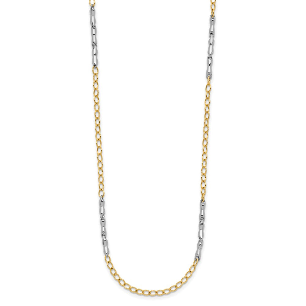 14K Two-Tone Polished Fancy Link Necklace