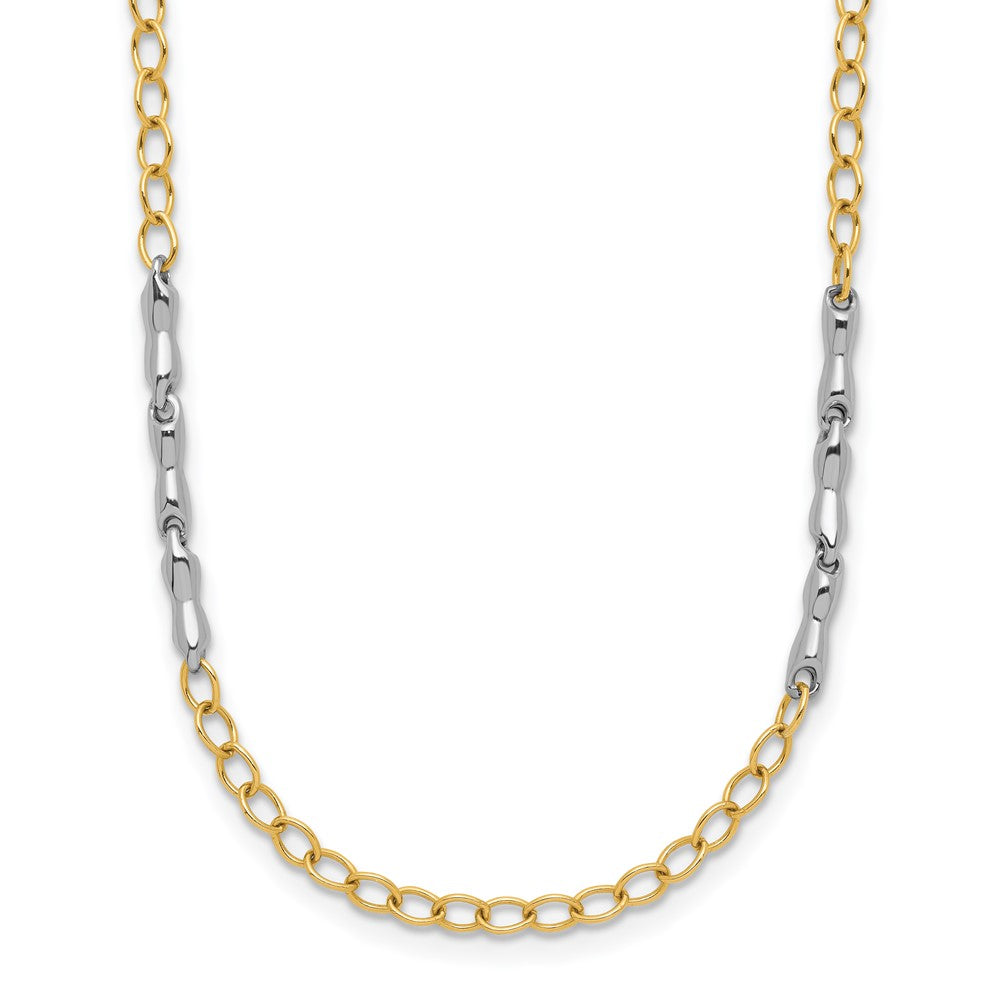 14K Two-Tone Polished Fancy Link Necklace