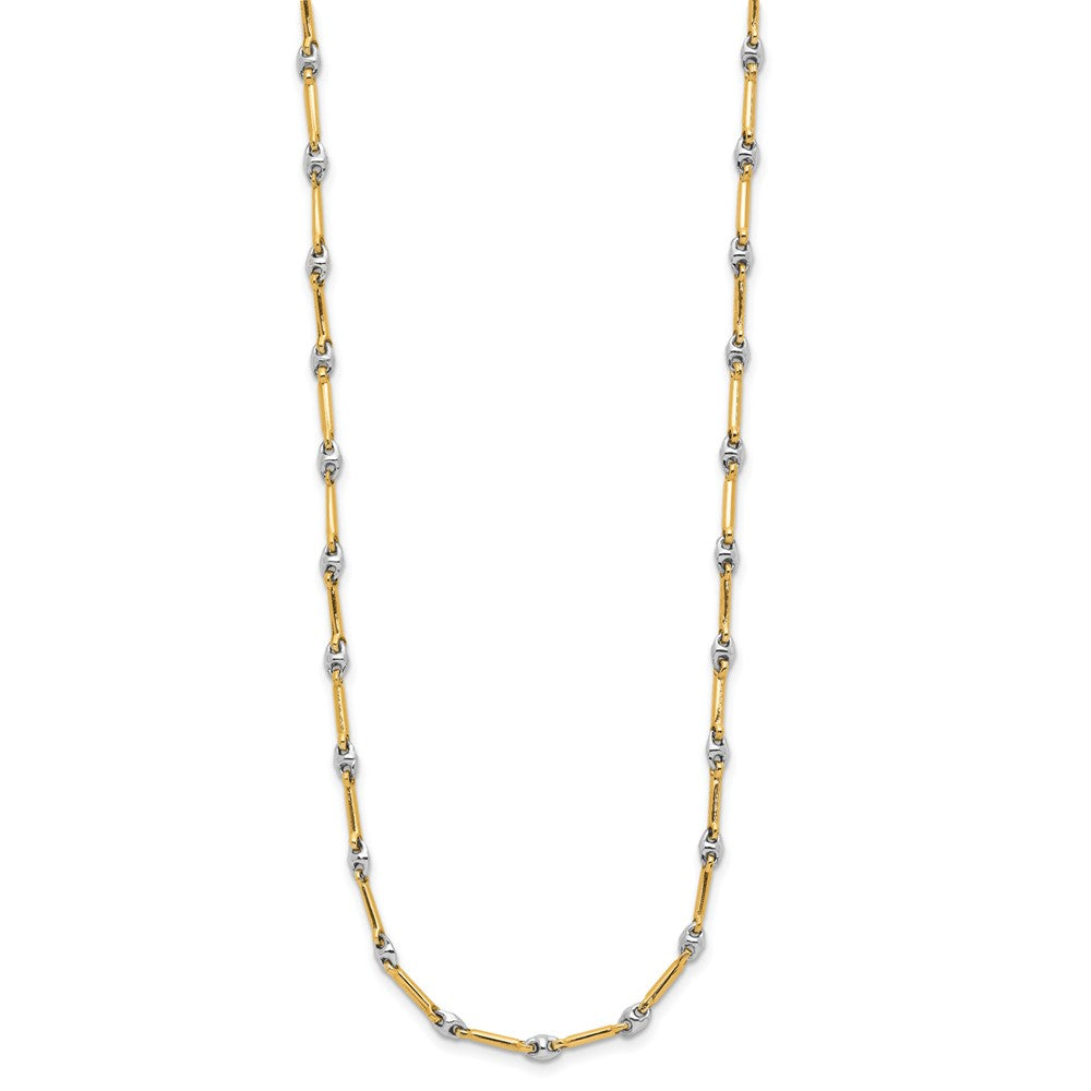 14K Two-Tone Polished Fancy Link Necklace