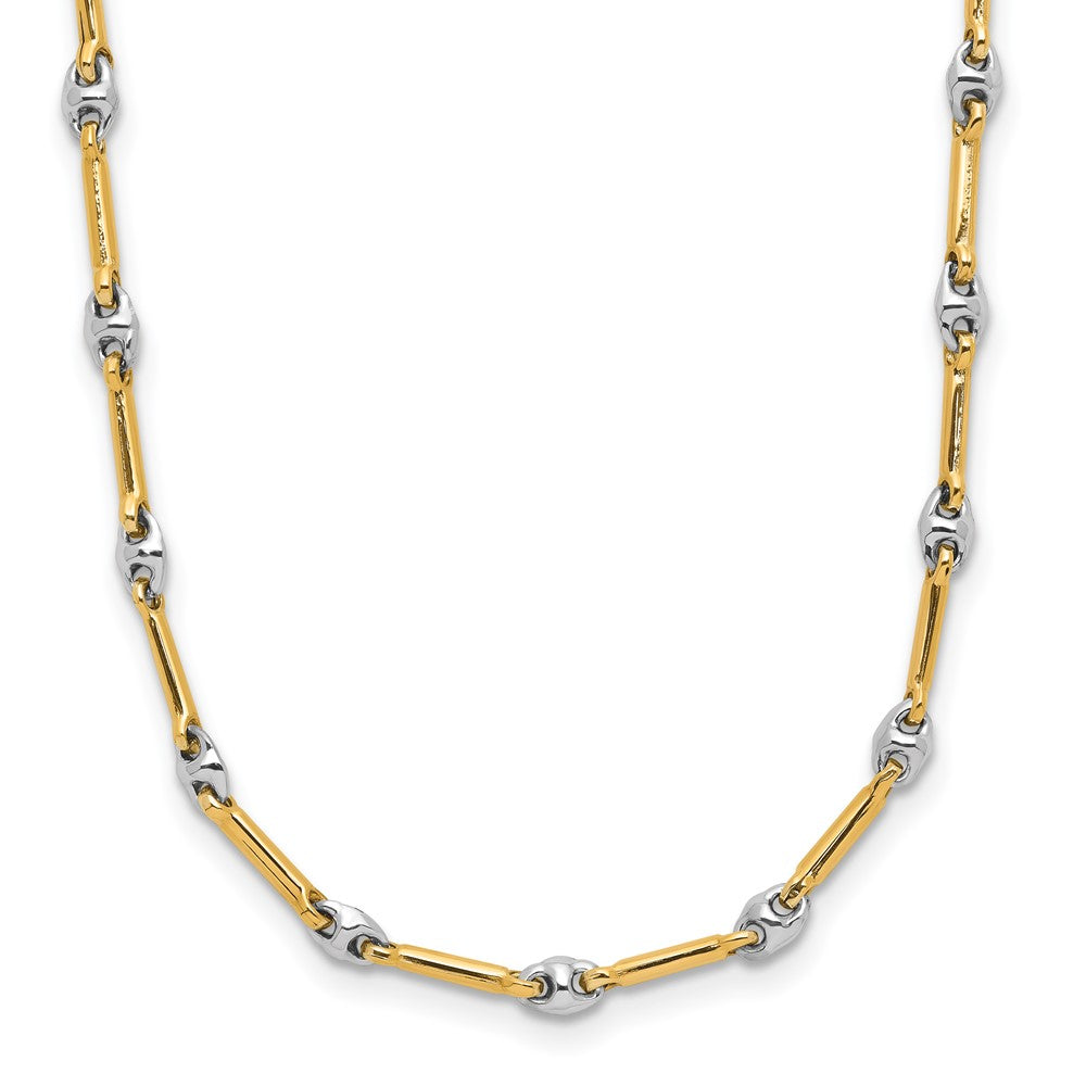 14K Two-Tone Polished Fancy Link Necklace