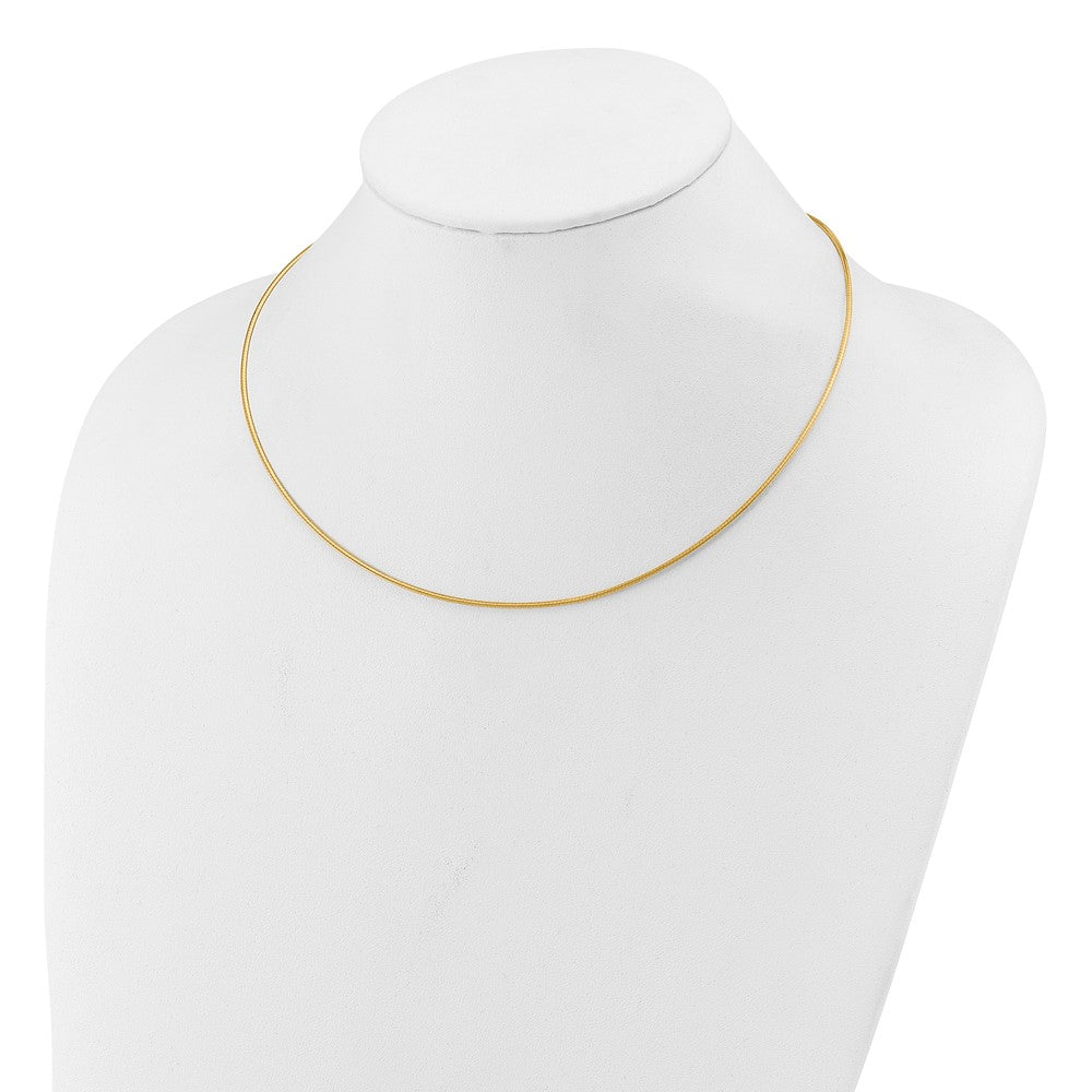 14K Two-tone Polished Reversible with extender Necklace