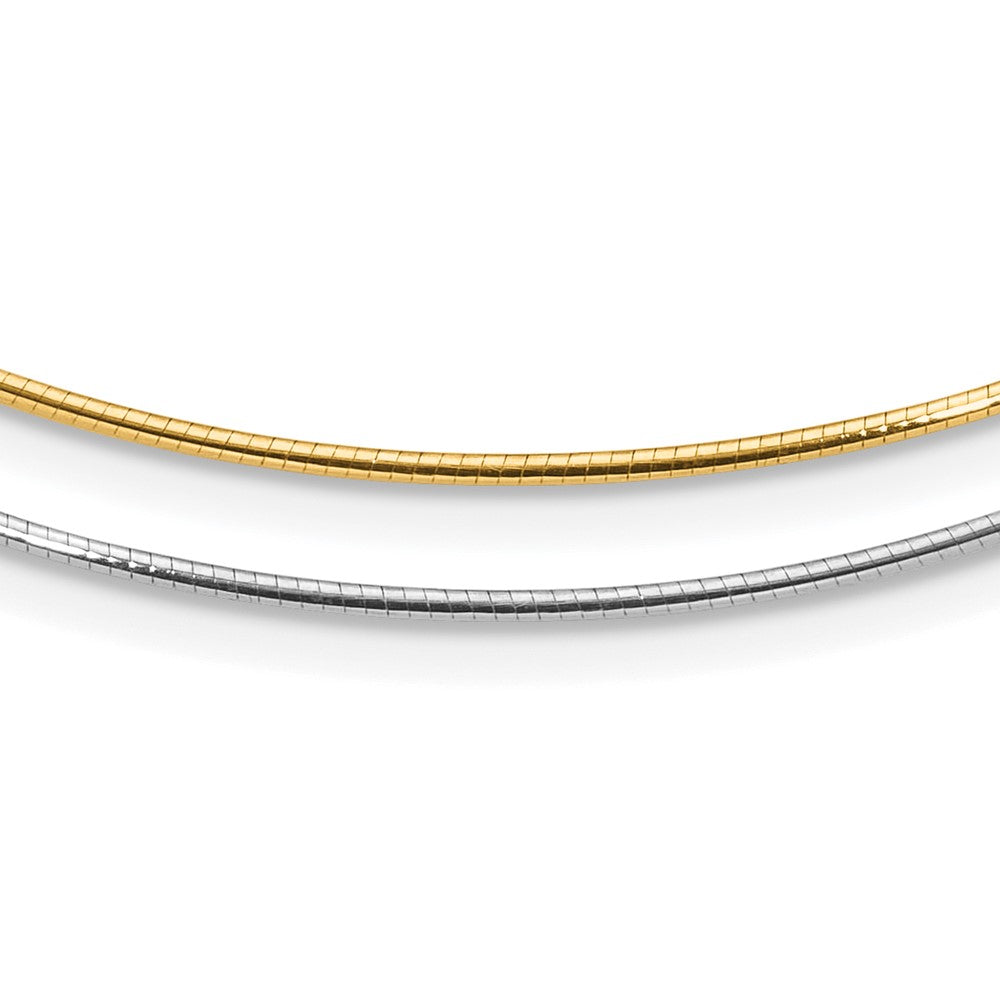 14K Two-tone Polished Reversible with ext. Necklace