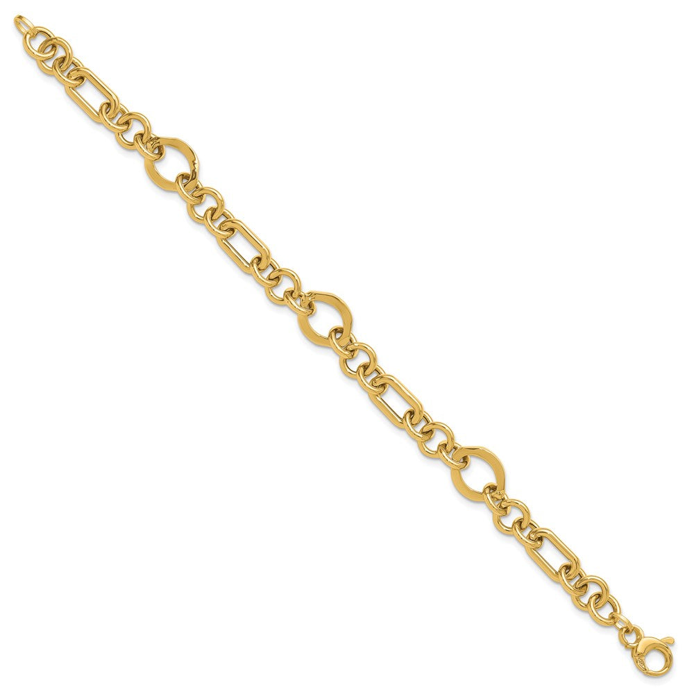 14K Polished Fancy Link Bracelet