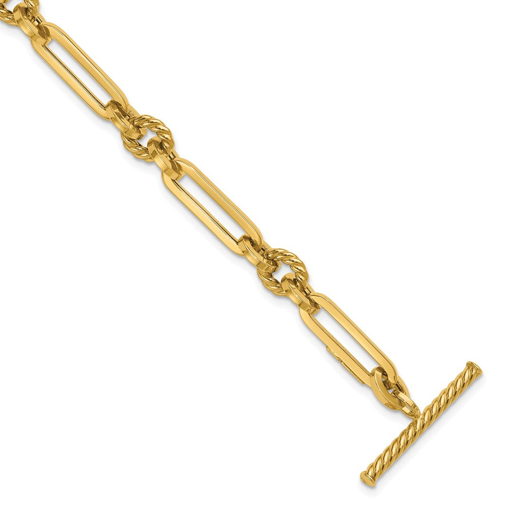 14K Polished Fancy Link Toggle Bracelet