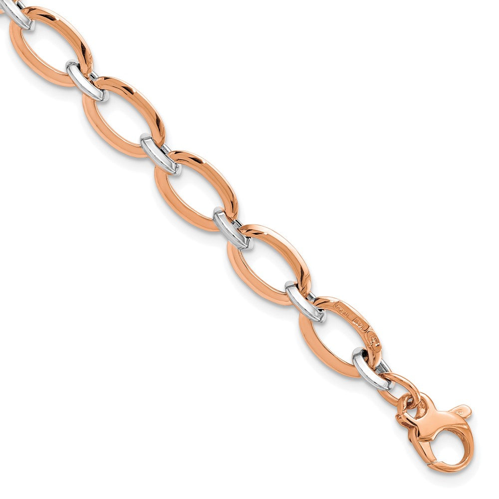 14K White and Rose Gold Polished w/ ext. Bracelet