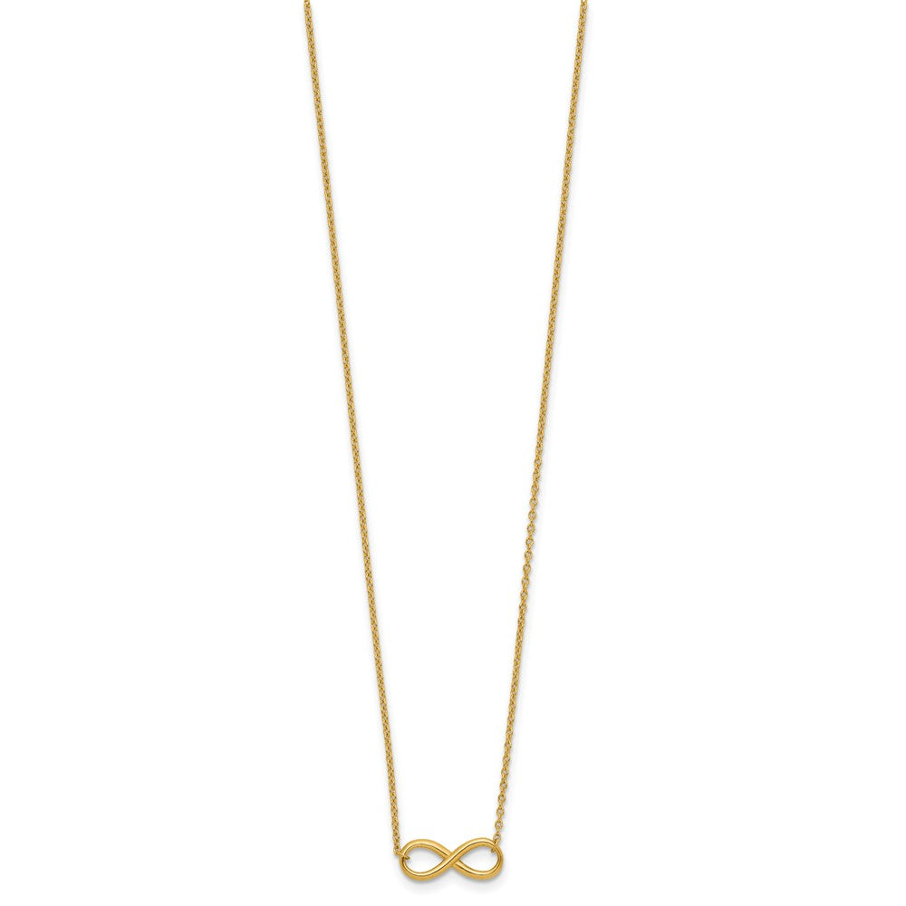 14K Polished Infinity Element with extender Necklace