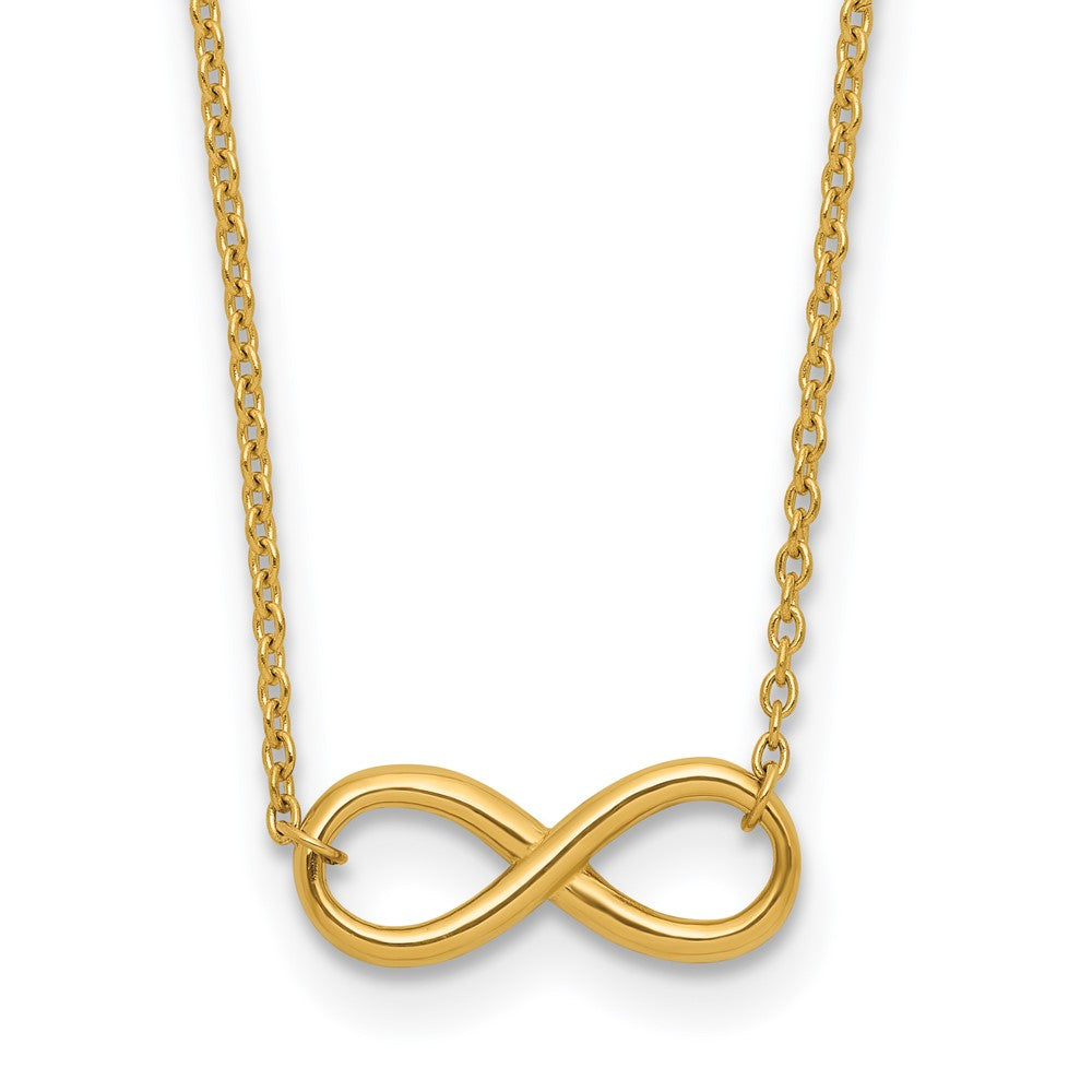 14K Polished Infinity Element with extender Necklace