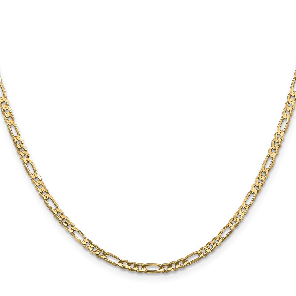 14K Concave Open Figaro with Lobster Clasp Chain