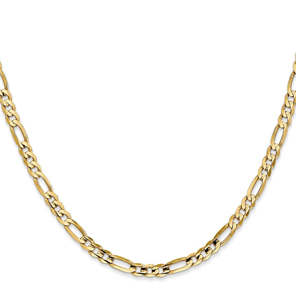 14K Concave Open Figaro with Lobster Clasp Chain