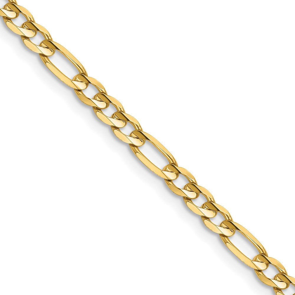 14K Concave Open Figaro with Lobster Clasp Chain