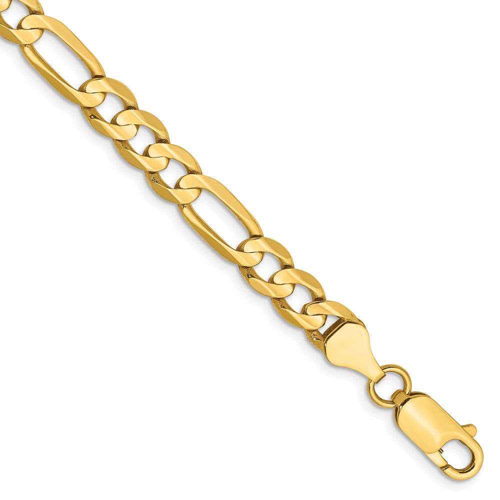 14K Concave Open Figaro with Lobster Clasp Chain