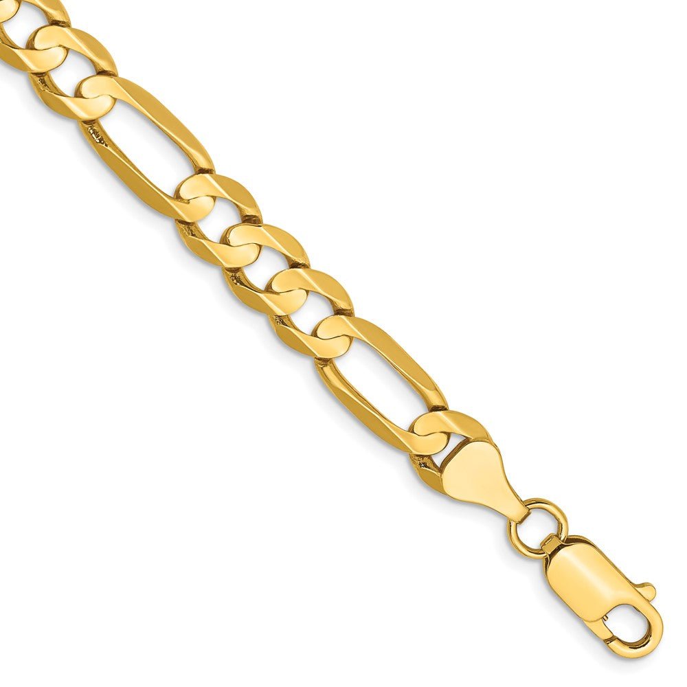 14K Concave Open Figaro with Lobster Clasp Bracelet