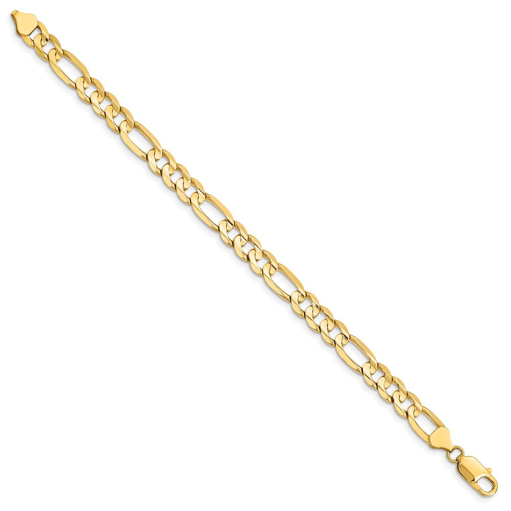 14K Concave Open Figaro with Lobster Clasp Bracelet