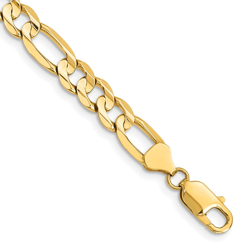 14K Concave Open Figaro with Lobster Clasp Chain