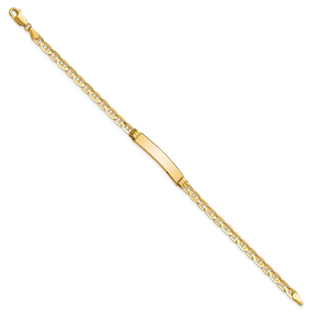 14k Polished Solid Chain/Solid Plate Anchor Link 24.5x Plate ID Bracelet