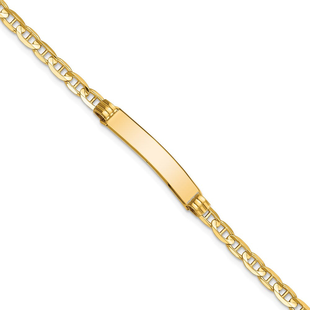 14k Polished Solid Chain/Solid Plate Anchor Link 24.5x Plate ID Bracelet