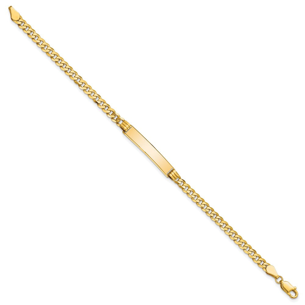 14k Polished Solid Chain/Solid Plate Curb Link 24.5x Plate ID Bracelet