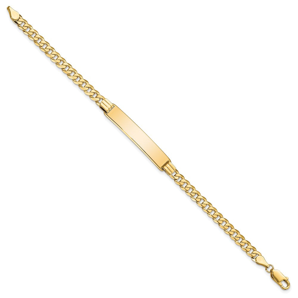 14k Polished Solid Chain/Solid Plate Curb Link 33.5x Plate ID Bracelet