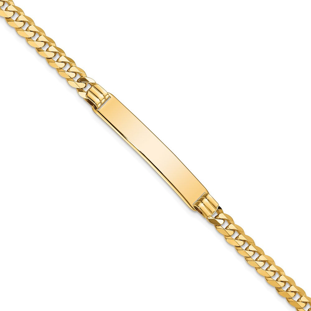 14k Polished Solid Chain/Solid Plate Curb Link 34x Plate ID Bracelet