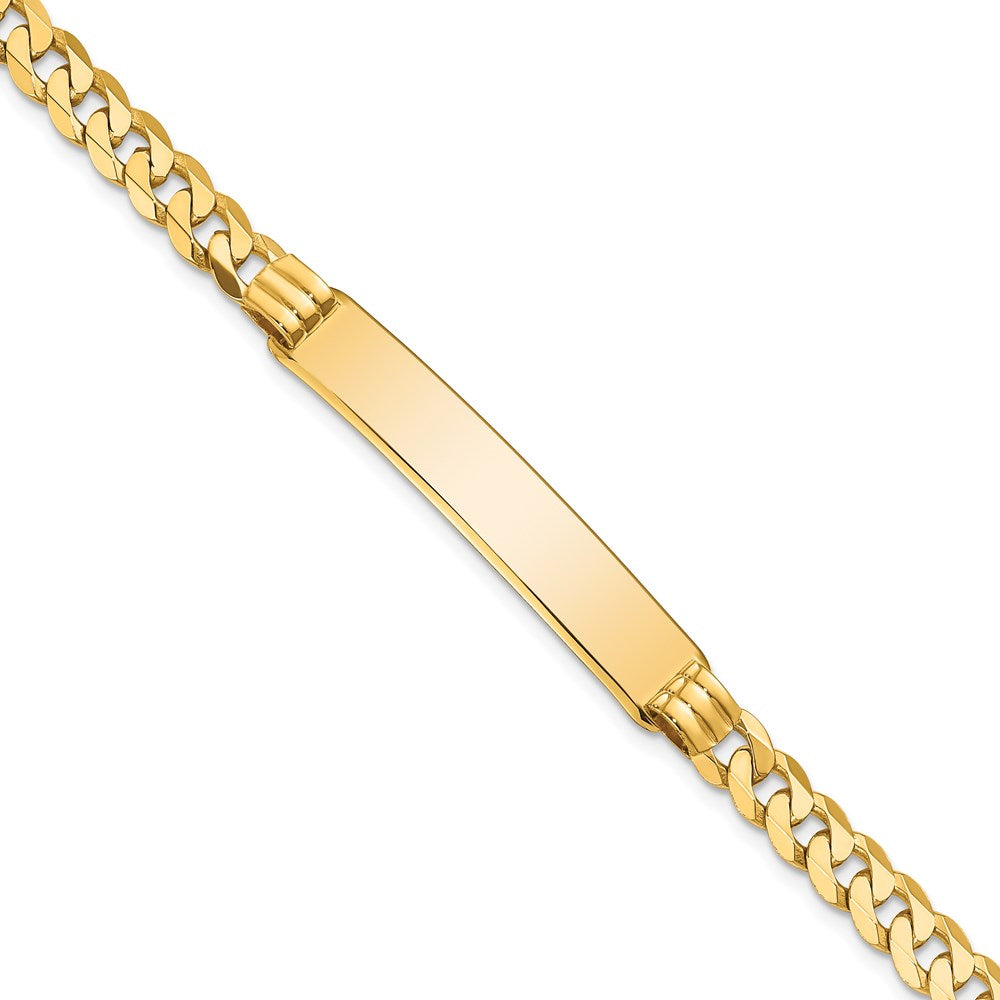 14k Polished Solid Chain/Solid Plate Curb Link 38x Plate ID Bracelet