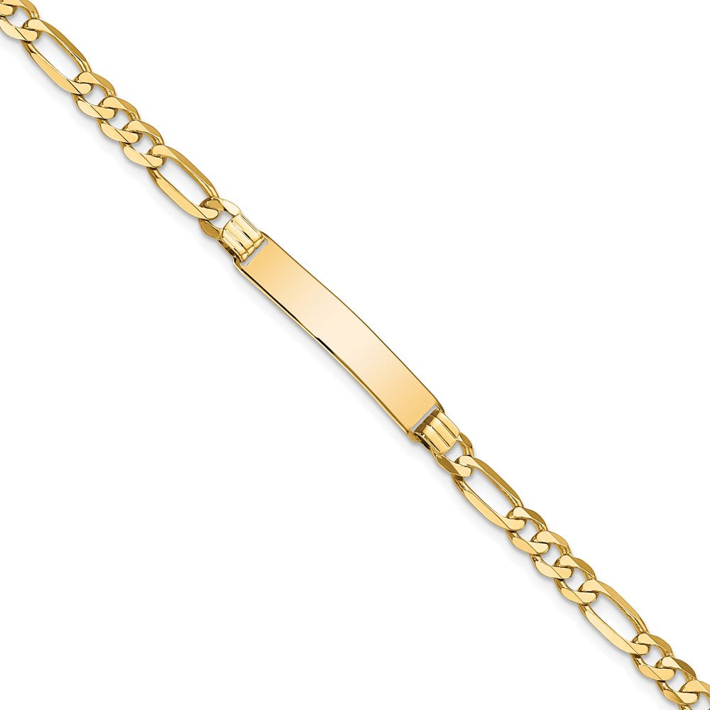 14k Flat Figaro Link ID Bracelet