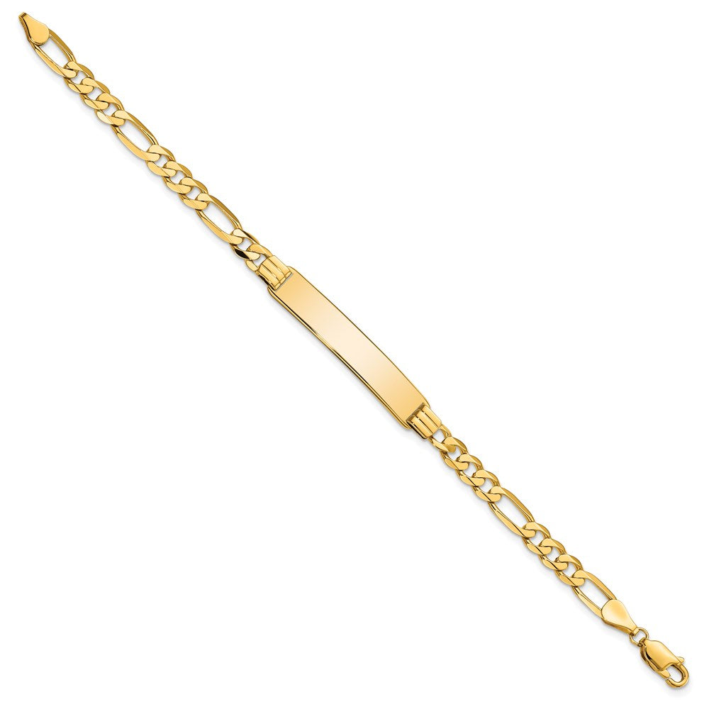 14k Flat Figaro Link ID Bracelet