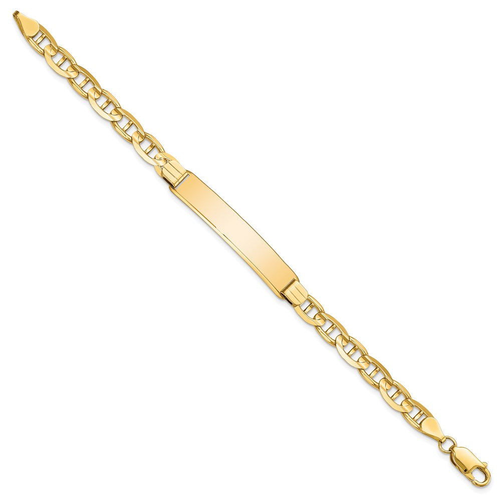 14k Polished Solid Chain/Solid Plate Anchor Link 38x Plate ID Bracelet
