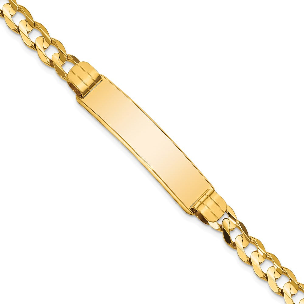 14k Polished Solid Chain/Solid Plate Curb Link 37x Plate ID Bracelet