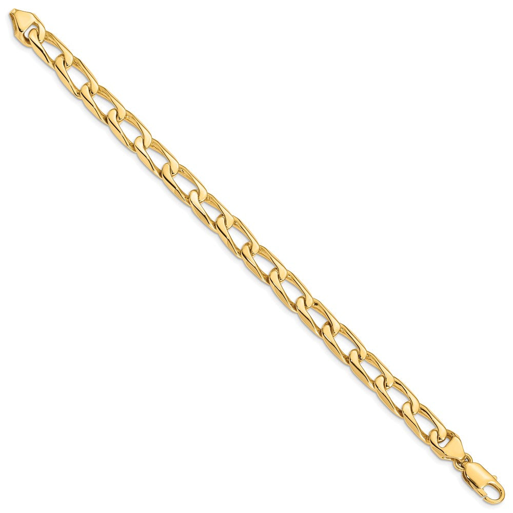 14K Hand Polished Fancy Open Link with Lobster Clasp Bracelet