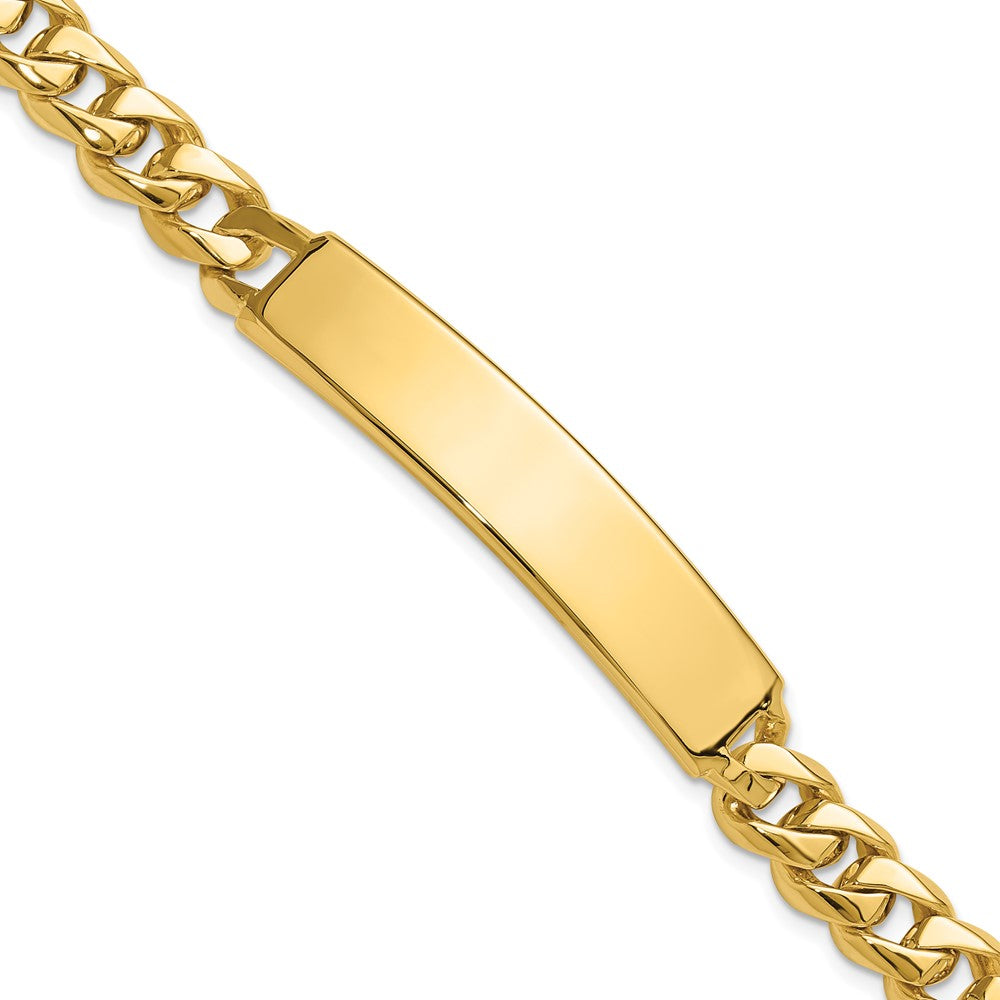 14k Hand-polished Solid Chain/Solid Plate Curb Link 44x Plate ID Bracelet