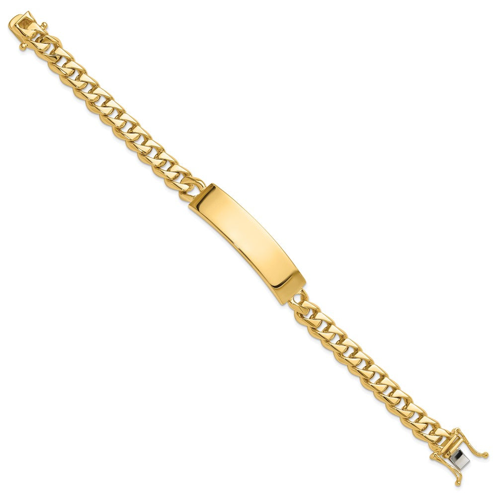 14k Hand-polished Solid Chain/Solid Plate Curb Link 44x Plate ID Bracelet