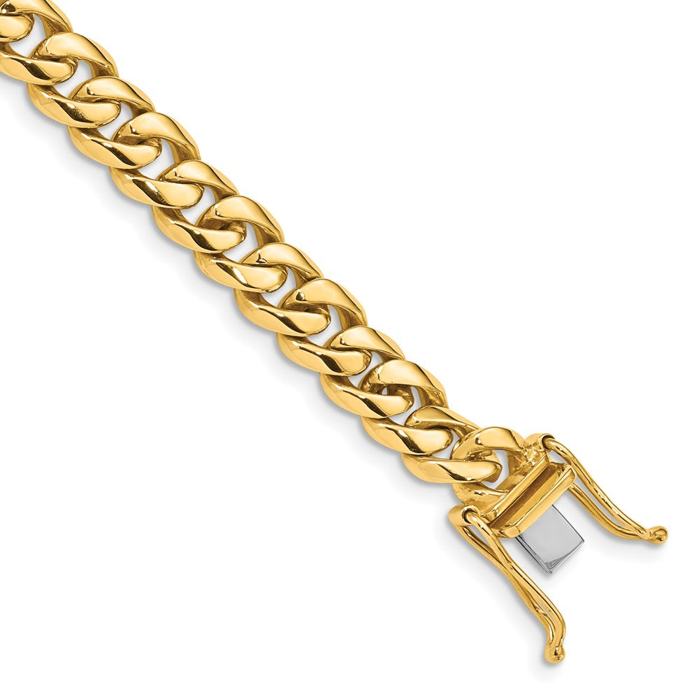 14K Hand Polished Rounded Curb Link with Box Catch Clasp Chain