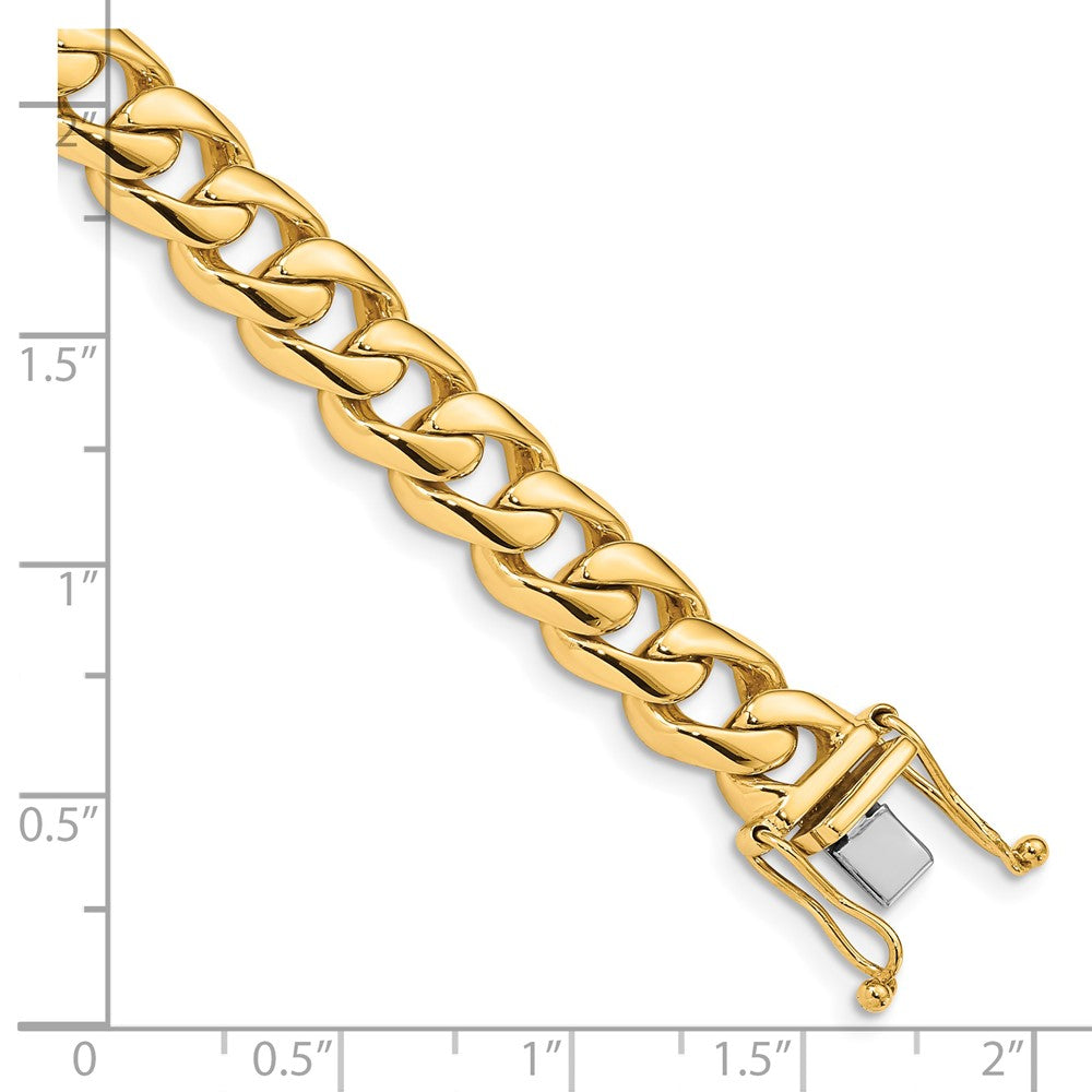 14K Hand Polished Rounded Curb Link with Box Catch Clasp Chain