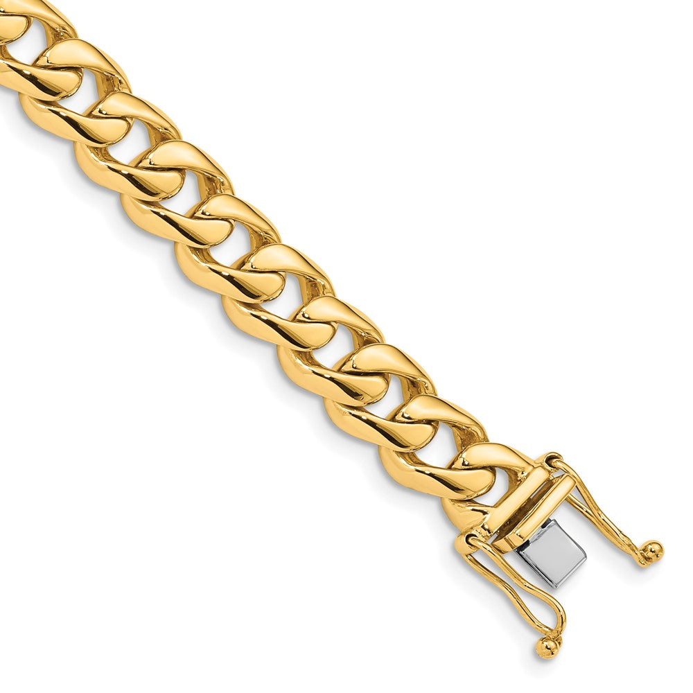 14K Hand Polished Rounded Curb Link with Box Catch Clasp Chain