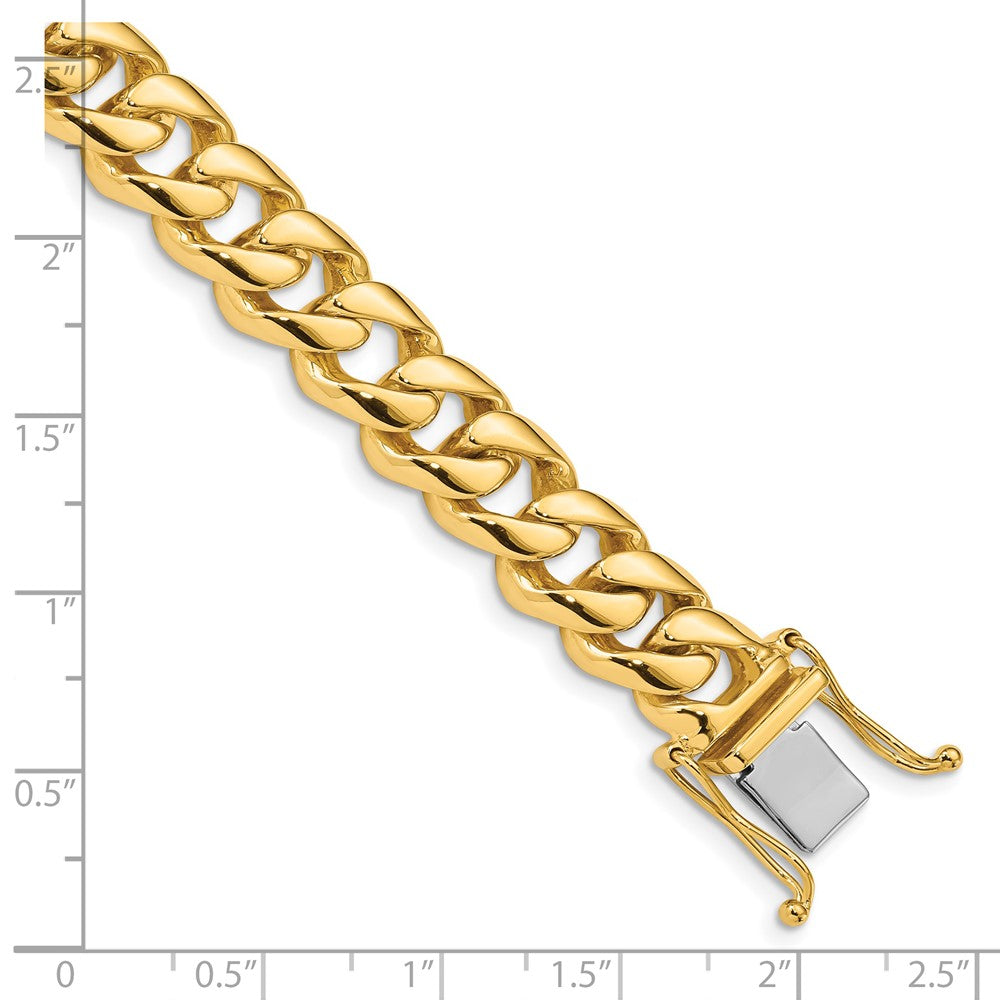 14K Hand Polished Rounded Curb Link with Box Catch Clasp Chain