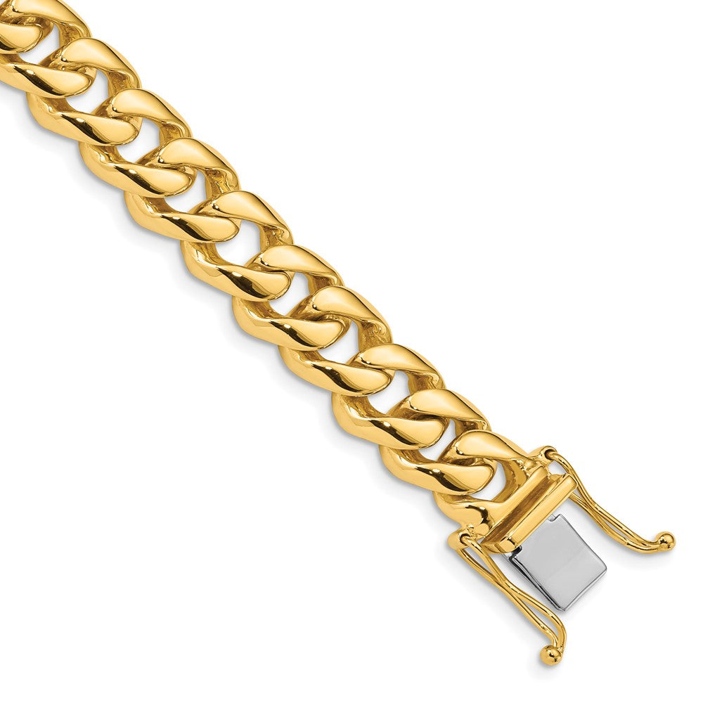 14K Hand Polished Rounded Curb Link with Box Catch Clasp Chain