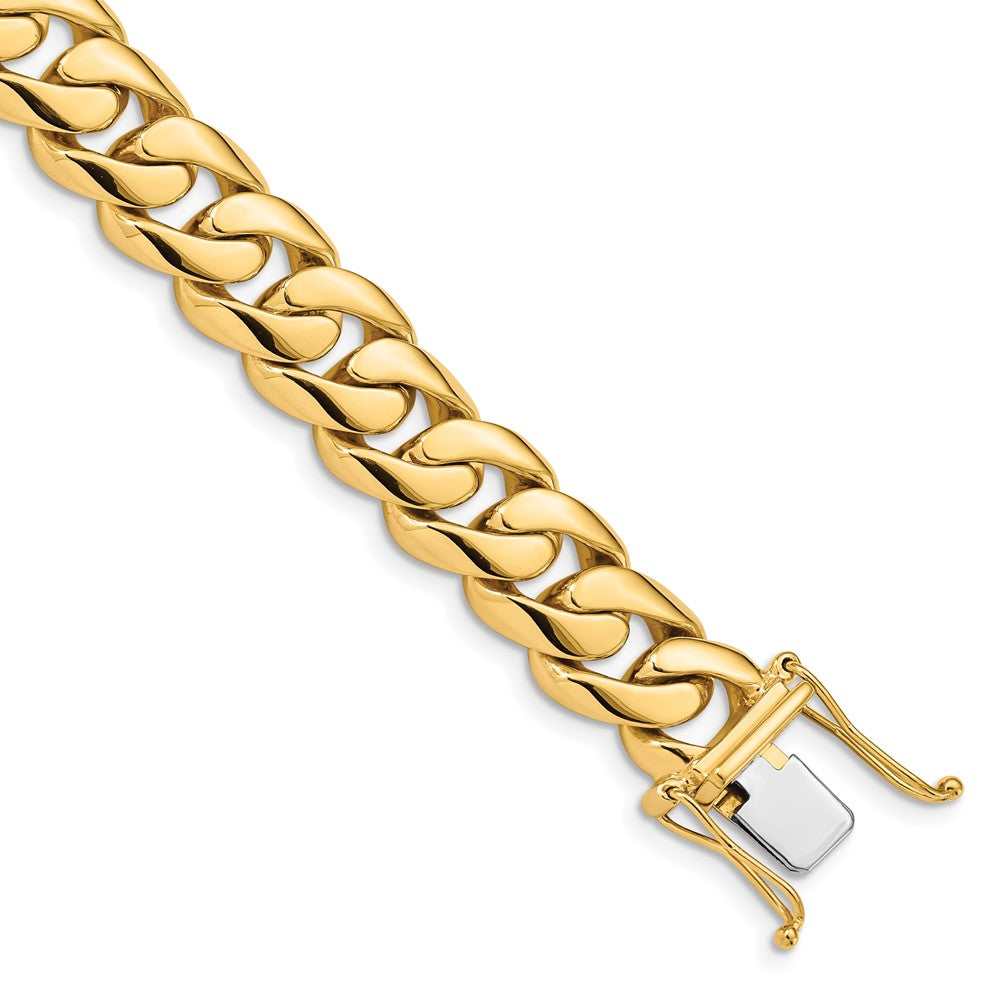 14K Hand Polished Rounded Curb Link with Box Catch Clasp Chain