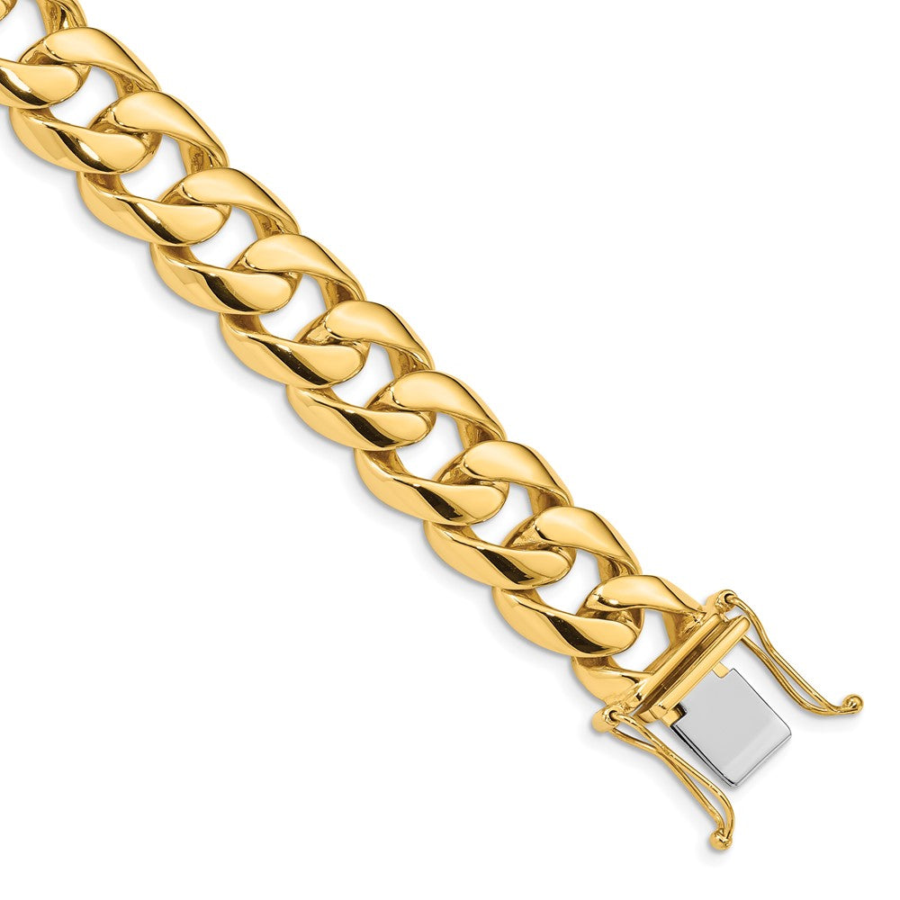 14K Hand Polished Rounded Curb Link with Box Catch Clasp Chain